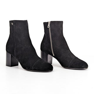 Zadig & Voltaire Women Black Suede Zip Dressy Ankle Boots sz 9US EUR39