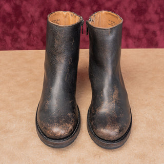 Frye Women Veronica Inside Zip Moto Fashion Distress Brown Leather Boots sz 7