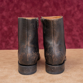 Frye Women Veronica Inside Zip Moto Fashion Distress Brown Leather Boots sz 7