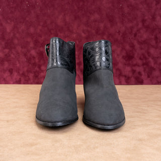 Ros Hommerson Women Riley Black Faux Leather Zip Office Dress Boots 10US EUR41