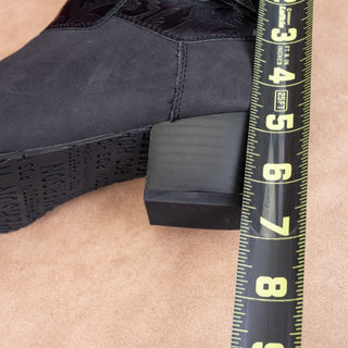 Ros Hommerson Women Riley Black Faux Leather Zip Office Dress Boots 10US EUR41