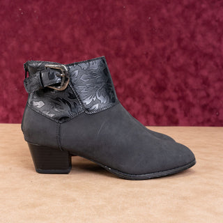 Ros Hommerson Women Riley Black Faux Leather Zip Office Dress Boots 10US EUR41