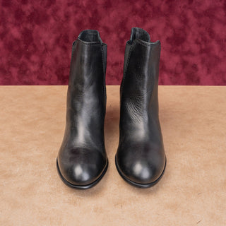 Diba True Women Vintage Retro 90s Black Leather Round Toe Ankle Boots sz 8