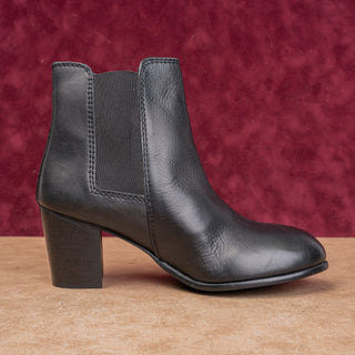 Diba True Women Vintage Retro 90s Black Leather Round Toe Ankle Boots sz 8