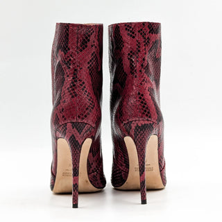 Paris Texas Women Red Python Print Leather Heel Fashion Ankle Boots 9US EUR39.5