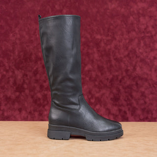 Naturalizer Soul Women Orchid Black Leather Waterproof Riding Knee Boots sz 8.5