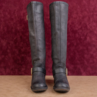 Steve Madden Women Vintage Retro Y2K Black Leather Festival Moto Boots 6US EUR36