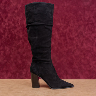 Vince Camuto Women Derika Fashion Black Suede Pointy Toe Zip Tall Boots sz 9