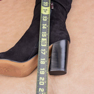 Vince Camuto Women Derika Fashion Black Suede Pointy Toe Zip Tall Boots sz 9