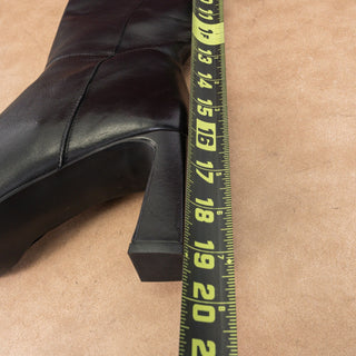 Dune London Women Saviour Black Leather Dress Heel Knee Boots sz 8US EUR39
