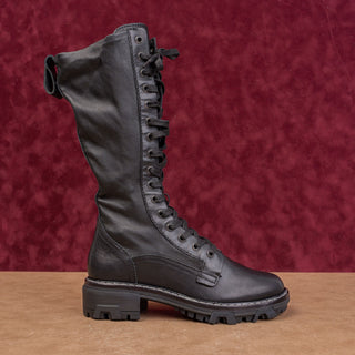 rag&bone Women Shiloh Black Leather Lace-up Festival Combat Boots 7US EUR37.5