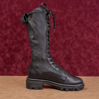rag&bone Women Shiloh Black Leather Lace-up Festival Combat Boots 7US EUR37.5