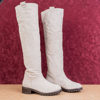 Ross&Snow Women Elena Artic Grey OTK Warm Shearling Lined Boots sz 10US EUR 41