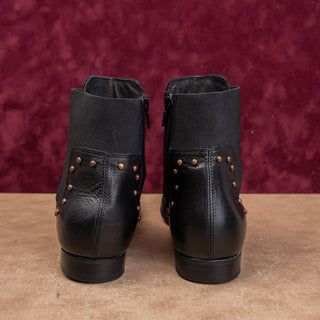 Cordani Women Stud Black Leather Zip Ankle Fashion Ankle Boots sz 9.5US EUR40