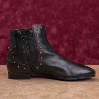 Cordani Women Stud Black Leather Zip Ankle Fashion Ankle Boots sz 9.5US EUR40
