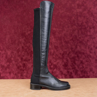 Stuart Weitzman Women 5050 Boot Black Leather Nappa Collection OTK Boots sz 6.5