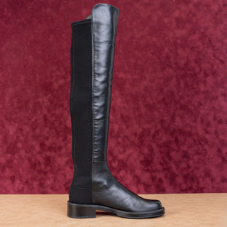 Stuart Weitzman Women 5050 Boot Black Leather Nappa Collection OTK Boots sz 6.5