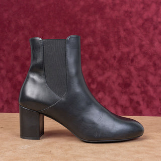 Stuart Weitzman Women Yuliana 60 Black Leather Slip-on Chelsea Dress Boots sz 12