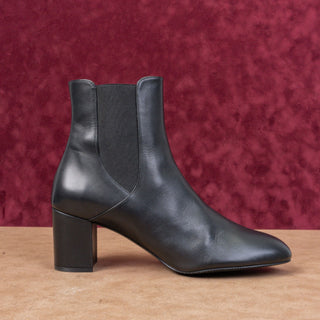 Stuart Weitzman Women Yuliana 60 Black Leather Slip-on Chelsea Dress Boots sz 12