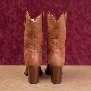 Born Women Boho Cottage Brown Leather Western Cowboy Mid Calf Boots sz 10