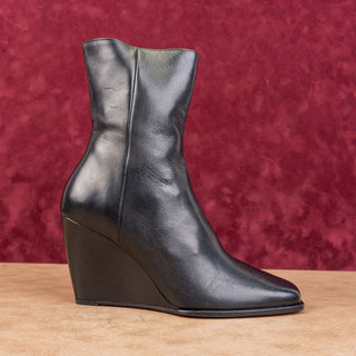 Wandler Women Gaia Black Leather Wedge Dressy Office Ankle Boots 7US EUR 37