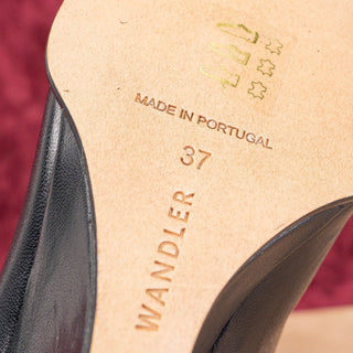 Wandler Women Gaia Black Leather Wedge Dressy Office Ankle Boots 7US EUR 37