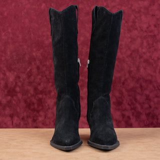 Dolce Vita Women Ryja Black Suede Western Cowboy Pointy Toe Knee Boots sz 7