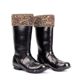 BOGS Women Alex Wellis Black Rubber Waterproof Rain Knee Boots sz 10