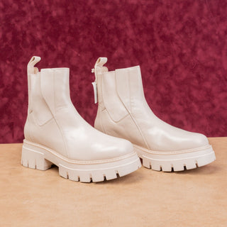 Ash Women Ivory Leather Festival Party Platform Ankle Chelsea Boots 10.5US EUR41