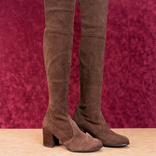 Stuart Weitzman Tieland Capuccino Back Lace Suede Boots size 9.5US EUR40