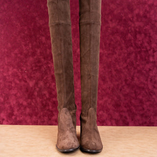 Stuart Weitzman Tieland Capuccino Back Lace Suede Boots size 9.5US EUR40