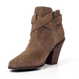 Dolce Vita Women Solid Brown Suede Buckle Western Ankle Boots size 10