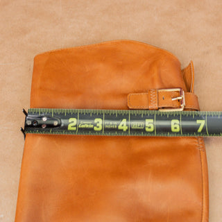 Franco Sarto Wmn Balin Wide Calf Brown Leather Riding Buckle Tall Boots sz 6