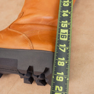 Franco Sarto Wmn Balin Wide Calf Brown Leather Riding Buckle Tall Boots sz 6