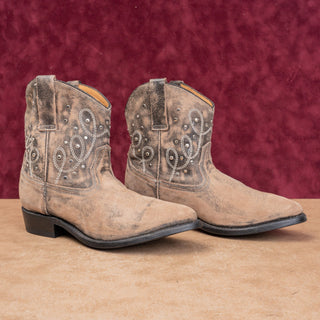 Miz Mooz Women Cozumel Distressed Leather Rodeo Western Cowboy Ankle Boots sz 8