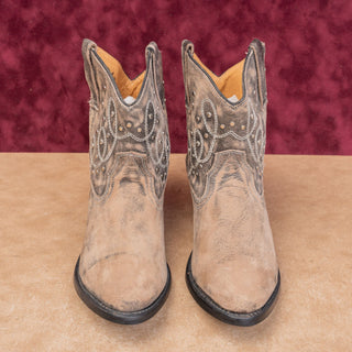 Miz Mooz Women Cozumel Distressed Leather Rodeo Western Cowboy Ankle Boots sz 8