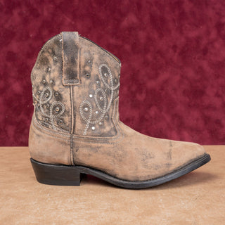 Miz Mooz Women Cozumel Distressed Leather Rodeo Western Cowboy Ankle Boots sz 8