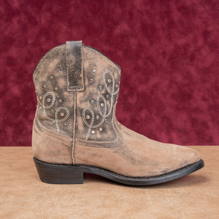 Miz Mooz Women Cozumel Distressed Leather Rodeo Western Cowboy Ankle Boots sz 8