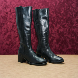 Born Women Harding Western Riding Black Leather Tall Boots sz 7.5