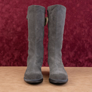 La Canadienne Women Lizza Grey Suede Zip Waterproof Fashion Tall Boots sz 8