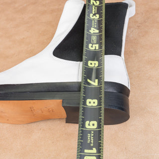 Vince Women Cecyl White Leather Office Dressy Chelsea Boots sz 7US EUR37