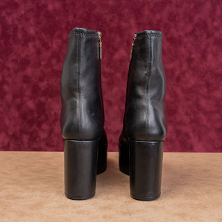 Larroude Women Miso XX Black Leather Platform Retro Y2K Ankle Boots sz 10