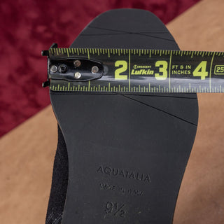 Aquatalia Women Ravel Weatherproof Black Suede Office Dress Zip Knee Boots 9.5