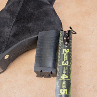 Paul Green Women Modern Western Black Suede Heeled Zip Boots sz 9.5 US AUS 7