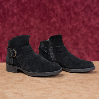 Born Women Syd Black Suede Zip Low Classic Riding Ankle Boots sz 9.5