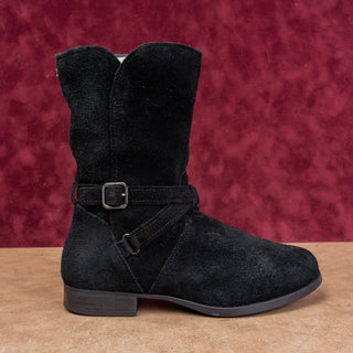 Koolaburra Women Black Suede Modern Fall Strap Comfortable Boots sz 6