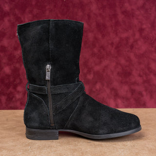 Koolaburra Women Black Suede Modern Fall Strap Comfortable Boots sz 6