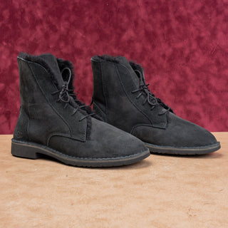 UGG Women Quincy Black Suede Chukka Fashion Lace-up Ankle Boots sz 10US EUR41