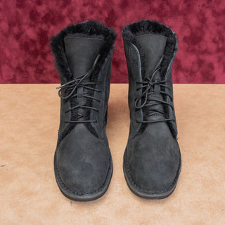 UGG Women Quincy Black Suede Chukka Fashion Lace-up Ankle Boots sz 10US EUR41