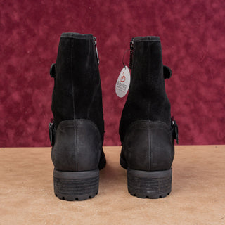 Blondo Women Vali Waterproof Black Leather Moto Festival Fashion Boots sz 10